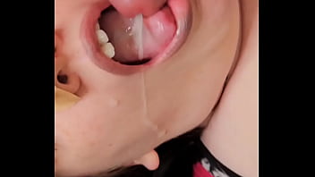 2nd swallow got my mouth filled while wearing my cute onesie