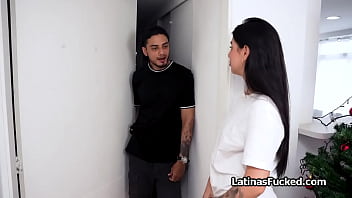 Big dicking the spicy latina neighbor while all wet