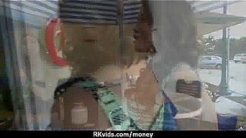 Stunning euro teen gets talked in to giving a blowjob for cash 14