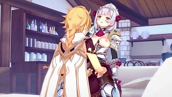 Noelle gives aether an intense fucking genshin impact sex