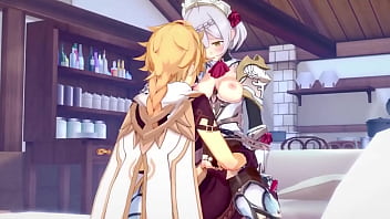Noelle gives aether an intense fucking genshin impact sex