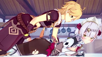 Noelle gives aether an intense fucking genshin impact sex