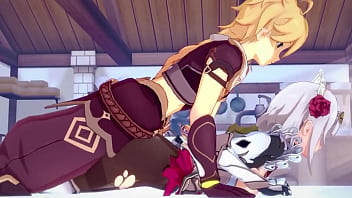 Noelle gives aether an intense fucking genshin impact sex