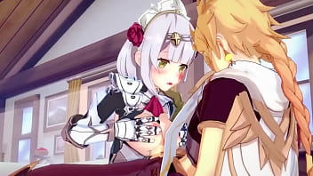 Noelle gives aether an intense fucking genshin impact sex