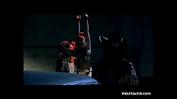 Kathy gets chained up spanked fucked and facialized