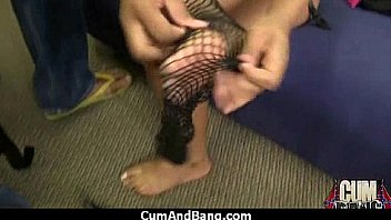 Ebony cumslut gets multi facial in gangbang 11