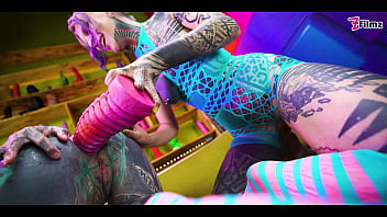 Tattooed lesbians go deep with massive toys — atm gaping holes and raw real orgasms Tattooed lesbians go deep with massive toys — atm gaping holes and raw real orgasms