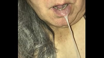 Trans Letting Cum Run Out Of Her Mouth On Nipples Cum Play thumbnail