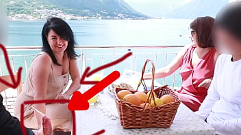 Public jerked off a hot cock in a restaurant