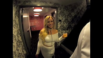 Leading a hotwife slut back to my hotel room to get a loaded facial