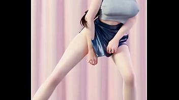 Big tits cloth simulation undressing mmd