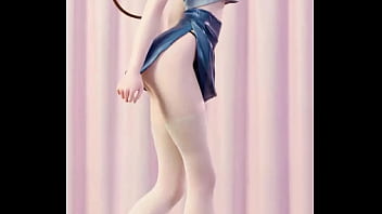 Big tits cloth simulation undressing mmd