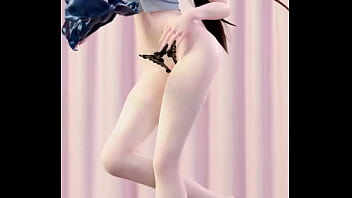 Big tits cloth simulation undressing mmd