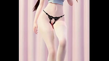 Big tits cloth simulation undressing mmd