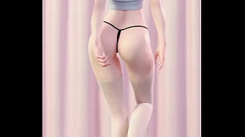 Big tits cloth simulation undressing mmd