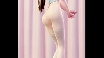 Big tits cloth simulation undressing mmd