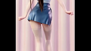 Big tits cloth simulation undressing mmd