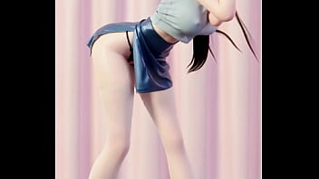 Big tits cloth simulation undressing mmd
