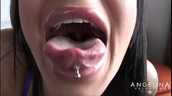 Hot brunette angelina valentine has her 2 tight holes dildo packed