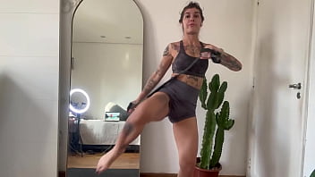 Exercising with warm up and stretch training