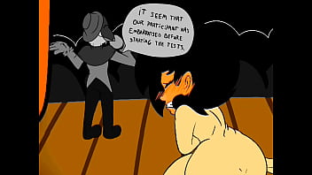 Embarrassed naked female animation parody