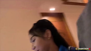 Johntronx sizzling hot asian babe gets naked and does a pov blowjob