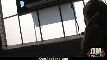 Ebony chick drowned in cum 23