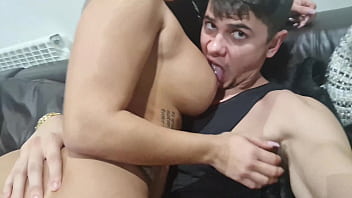 Fucking a busty latina with people behind me in the studio