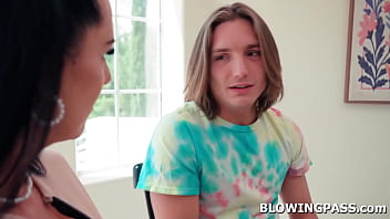 Busty milf texas patti helps her stepson with his sexual guy is sucking his stepmoms big tits eats her pussy then goes hard face fucking her