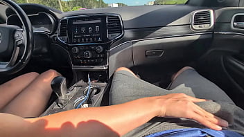 Rubbing his cock in his shorts in public