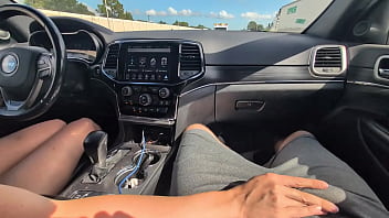 Rubbing his cock in his shorts in public