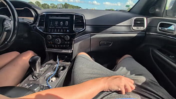 Rubbing his cock in his shorts in public