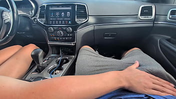 Rubbing his cock in his shorts in public