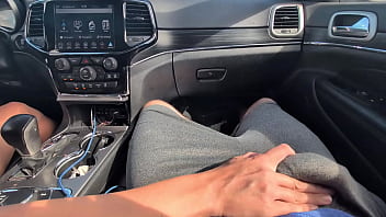 Rubbing his cock in his shorts in public