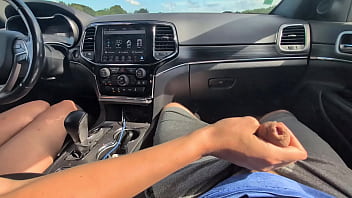 Rubbing his cock in his shorts in public