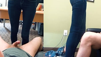 Posh brunette gets her lunch from a hard dick