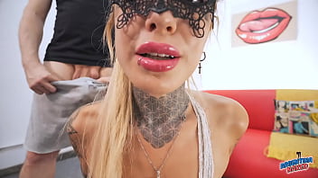 Amazing puffy pussy on this tattoo blonde babe with and amazing round ass