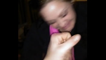 Blueeyedbubblebutt deepthroats her hubby huge cock