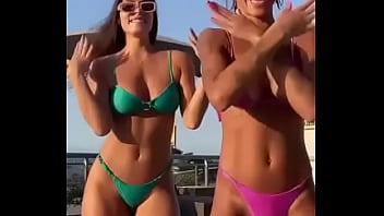 Big boobs model dancing a lot
