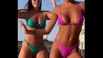 Big boobs model dancing a lot