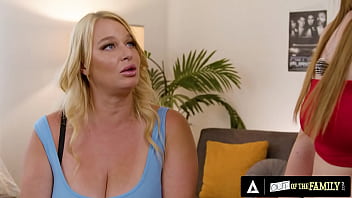 Wild teen gets face fucked by her busty stepmom