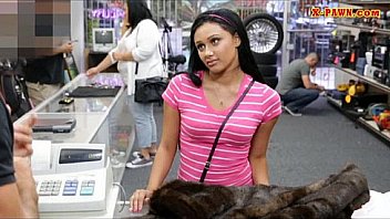 Cute girl sells her coat sells herself for some money