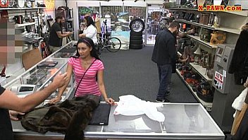 Cute girl sells her coat sells herself for some money