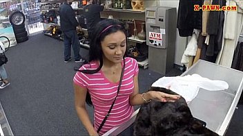 Cute girl sells her coat sells herself for some money