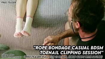 Rope bondage casual bdsm toenail clipping session