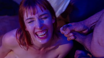 Massive bukkake for skinny slut pixie pink drenched in cum