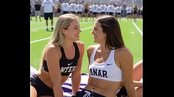 Chicas futbolistas besándose