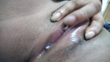 Old stepmother fantasizes that she is a student and masturbates sensually with a dildo at home