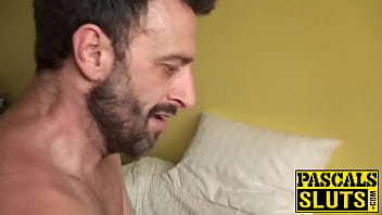 Blindfolded uk slut drilled and fed cum