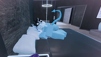 Two blue demons fucking